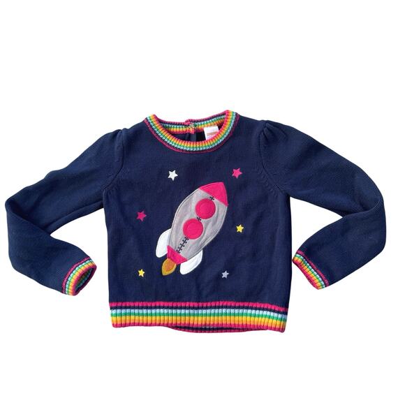 Gymboree Girls Long Sleeve Space Rocket Sweater 5T - Picture 2 of 7